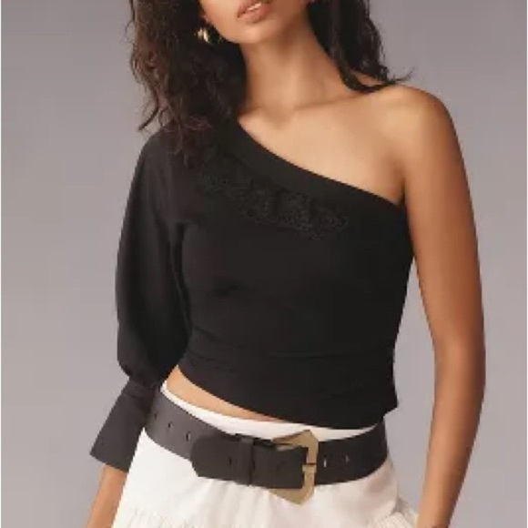 Anthropologie | BY ANTHROPOLOGIE ONE-SHOULDER PUFF-SLEEVE TOP - Picture 1 of 2